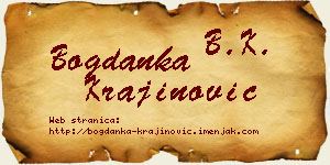 Bogdanka Krajinović vizit kartica